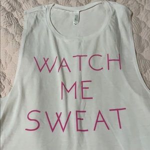 White workout tank